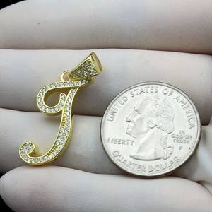 Colgante con Letra del Alfabeto, Colgante de Diamante Moissanite sin Cadena, Plata de Ley 925, Estilo Iced Out, Regalo de Cumpleaños, Colgante con Letra - Product Image 3