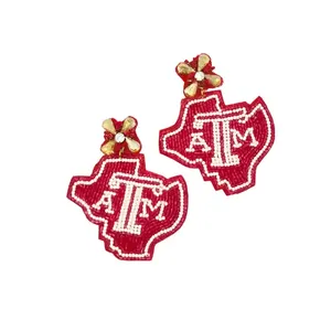 2023 nouveauté personnalisable à la main broderie serrure motif perle boucles d'oreilles goutte pour femmes filles inde mode personnalisable - Product Image 3