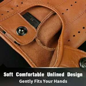 Gants de conduite en cuir de chèvre confortables et ajustés, vente chaude, logo personnalisé, nouveau design d'hiver avec cuir véritable - Product Image 3