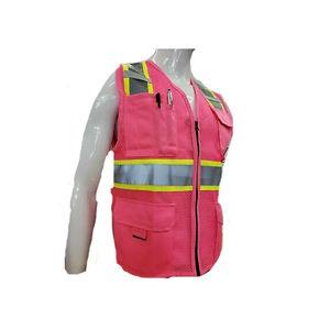 Chaleco de Seguridad de Trabajo a Precio Accesible, Alta Visibilidad con Múltiples Bolsillos, Tela de Lona Económica, Decoración Casual con Estampado - Product Image 1