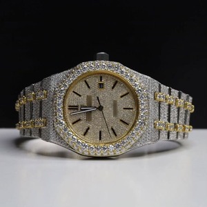 Reloj de Lujo Personalizado con Diamantes Moissanita VVS Iced Out, Cristal de Cuarzo, Moda Hip Hop, Cronógrafo de Acero Inoxidable para Regalo de Negocios - Product Image 1