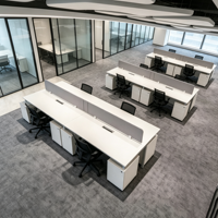 Poste de travail de bureau moderne modulaire avec table et armoire de rangement à tiroirs