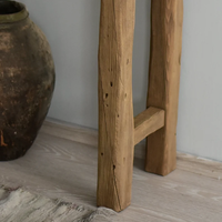Console d'entrée unique et étroite en bois massif, style rustique farmhouse, avec bord naturel, pour couloir, à placer près du canapé ou comme commode.