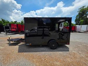 รถพ่วงสัมปทาน7 'x 12' พร้อมช่อง4 'สีดำสำหรับขนมขบเคี้ยวและไอศกรีมมีชิปแบบกำหนดเอง - Product Image 5