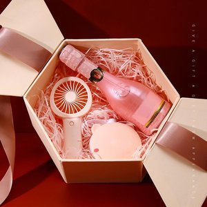 Th CB-236กล่องของขวัญสุดหรูออกแบบได้ตามต้องการกระดาษลูกฟูกทรงหกเหลี่ยมกระดาษฟอยล์ยูวีสำหรับงานเลี้ยงวันเกิด - Product Image 3