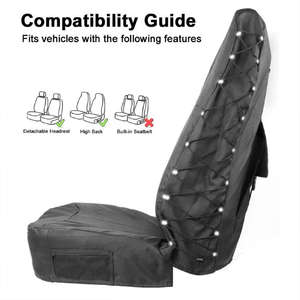 Cubierta de asiento de coche negra de tela Oxford 600D totalmente envuelta al por mayor Four Seasons 100% piezas de automóvil resistentes impermeables - Product Image 3