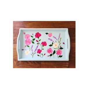 Plateau de service en bois d'acacia écologique à motif solide décoratif indien de luxe Meena fait à la main, logo de couleur personnalisé, MOQ 100 pièces - Product Image 5