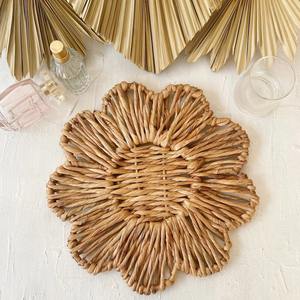 Sustainable Floral Water Hyacinth <b>Placemat</b> Eco friendly products Made in Vietnam Table decoration <b>Woven</b> <b>Placemat</b> Wholesale - Product Image 2