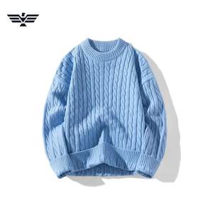 Suéter de Punto Trenzado para Hombre, Cuello Redondo, 100% Algodón, Grueso, Cálido, Premium, Antiarrugas y Antiencogimiento, Última Moda de EMPIRE TREND WEARS - Product Image 5