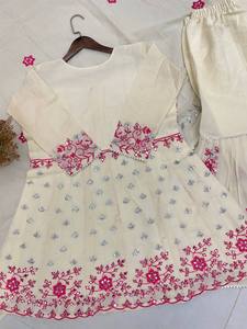 Diseñador Camric algodón Top Sarara conjunto lentejuelas bordado espejo trabajo encaje detalle Dupatta-indio pakistaní fiesta ropa seda - Product Image 3