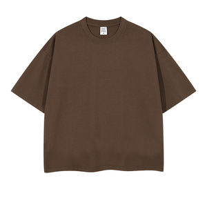 Camiseta Corta de Algodón Grueso de 260 g/m², Estilo Urbano, Holgada, de Lujo, sin Estampado - Product Image 2