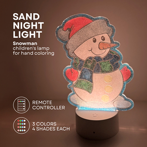 Kit de peinture de sable avec lumière et télécommande pour enfants "Bonhomme de neige" - Product Image 1