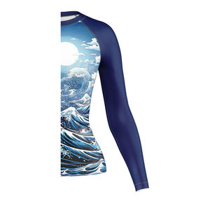 Custom Logo High Quality Breathable Quick Dry Anti-Bacterial 100% Polyester Wholesale Printed Long Sleeve MMA <b>Women</b> <b>Rash</b> <b>Guard</b> - Product Image 5