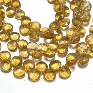 ลูกปัด briolette รูปหัวใจเหลี่ยมเพชรพลอย Citrine ลูกปัดพลอยธรรมชาติขายส่งสำหรับร้านค้า - Product Image 3