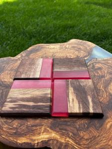 Sous-verres en marbre en bois et époxy de style classique de qualité supérieure pour le café et le thé - Product Image 3