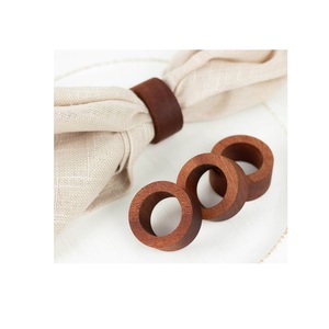 Ensemble de porte-serviettes en bois massif de qualité supérieure pour tables à manger élégantes, mariages, dîners festifs, fêtes, hôtels et cafés - Product Image 2