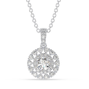 Collar de Plata de Ley 925 de Estilo Vintage para Mujer, Colgante de Piedra de Zirconia Cúbica Chapado en Oro con Colgantes Finos - Product Image 1