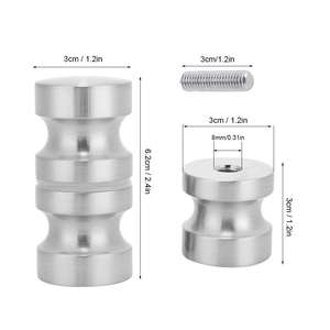 Kenop Pintu Kamar Mandi Baja Anti Karat, Tarikan Silinder Berdampingan untuk Kaca Lubang 12mm - Product Image 5