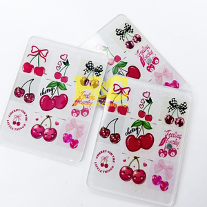 Meilleures ventes : Tuiles acryliques pour extensions de cils, forme cerise, rose, couleur personnalisable, durables, avec logo magnétique MINK - Product Image 1