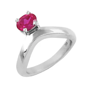 แหวนหมั้นเพชรทับทิมสีเงิน925คลาสสิกเครื่องประดับสำหรับผู้หญิง - Product Image 2