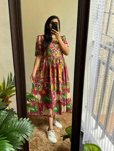 แมกซี่ผ้าฝ้ายนุ่มที่สวยงามทำด้วยผ้าคุณภาพสูงสุดมันมีการผสมผสานที่สวยงามของการพิมพ์คาลามารี - Product Image 4