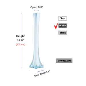 VTW0112WT-White Eiffel Tower <b>Vase</b>-12 Pieces 11.8cm Height 20mm Opening Diameter - Product Image 5