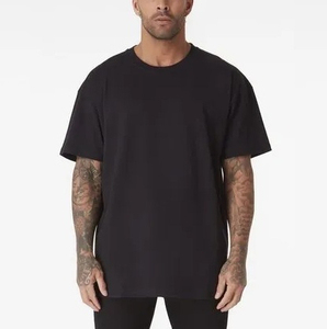 เสื้อผ้าฝ้าย100% น้ำหนักเบาสำหรับทุกเพศเสื้อผ้าฤดูร้อนพิมพ์โลโก้ได้ตามต้องการสำหรับผู้ชายทรงโอเวอร์ไซส์ T-Shirts-240กรัมสีล้วนขายส่ง - Product Image 4