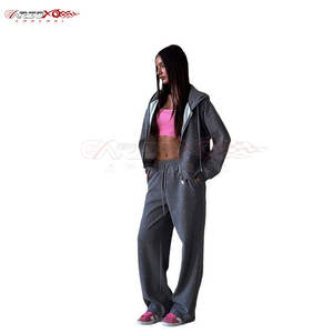 Drawstring Hooded <b>Jacket</b> Pants <b>Rhinestone</b> Tracksuit Set for Women Winter Regular Fit Lightweight Polyester/Cotton High Fashion - Product Image 1