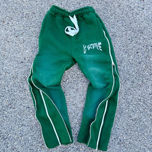 Conjunto Deportivo Unisex Personalizado de Invierno, Estilo Urbano, Color Sólido, con Logotipo Bordado, Efecto Desgastado por el Sol, Sudadera con Capucha y Parches, Pantalones con Cremallera Doble - Product Image 6