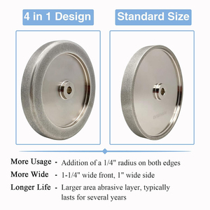 Outil de tournage sur bois 8 "Carbure <span class=keywords><strong>4</strong></span> en 1 Meule Cbn galvanisée Outils en acier à grande vitesse <span class=keywords><strong>Roue</strong></span> CBN - Product Image 6