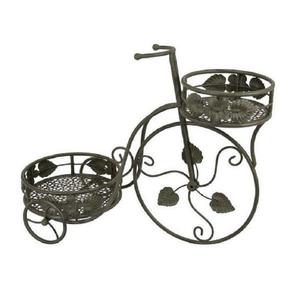 Support de fleurs en métal pour jardin extérieur, support de plantes en métal pour vélo, chariot porte-pot de fleurs pour jardin et patio avec revêtement en poudre marron - Product Image 1