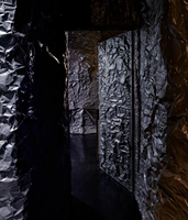 Vente en gros d'usine, panneau MCM Black Mountain Rock, texture tissée naturelle, flexible, durable, pour la décoration murale intérieure et extérieure