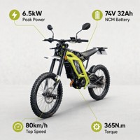 Moto tout-terrain électrique haute performance ZS4000DY EX2, 6,5 kW de puissance maximale, batterie NCM 74 V 32 Ah, 80 km/h