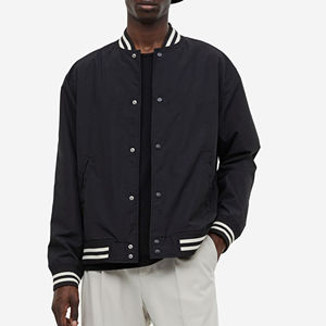 OEM personalizado invierno Vintage moda hombres chaqueta de satén acanalado elástico puño Universidad poliéster totalmente personalizado béisbol Bombardero - Product Image 2