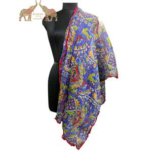 Women's Boho Fashion Cotton Tie-Dye <b>Scarf</b> Dupatta Multi-Color Hand Drawn Digital Printed <b>Chiffon</b> Hijab <b>Scarves</b>-Wholesale Lot - Product Image 3