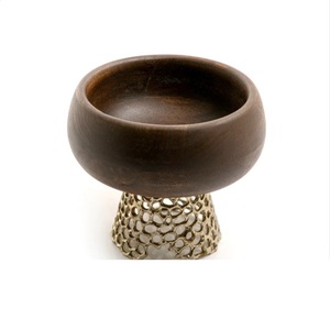 เครื่องใช้บนโต๊ะอาหารตกแต่งบ้านหม้องานแต่งงานเครื่องใช้บนโต๊ะอาหารตกแต่งชามเสิร์ฟอาหารชุบทองเสิร์ฟผลไม้ตามโลหะ - Product Image 1