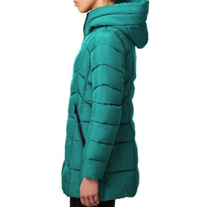 OEM <b>Women's</b> Long Sleeve Zip <b>Fly</b> Waterproof Knitted Quilted Puffer <b>Jacket</b> Cotton Canvas Breathable Winter Coat Hooded High Street - Product Image 3