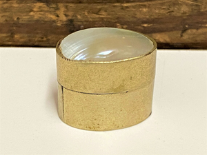 Handmade Eco-Friendly Brass Mother of Pearl <b>Pill</b> <b>Organizer</b> 100% Natural Save Use Natural-Looking Brass <b>Pills</b> Storage Case - Product Image 6