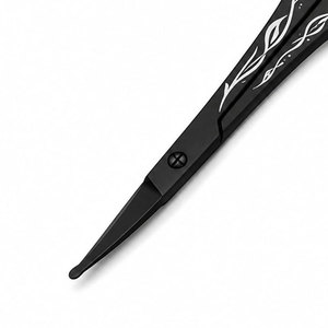 CISEAUX DE BEAUTÉ SHEARS BEAUTY en acier inoxydable noir, ciseaux à sourcils à lame droite et aiguisée, manche en céramique, pour droitiers, outil de beauté et de toilettage - Product Image 2