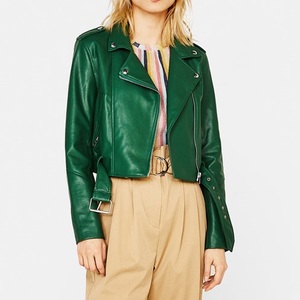 เสื้อแจ็กเก็ตหนังแท้สำหรับผู้หญิงเสื้อแจ็กเก็ตกันน้ำมีซิปรูดสไตล์ใหม่ขายส่ง - Product Image 3