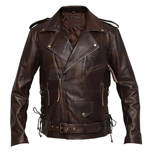 แจ็กเก็ตหนังสำหรับผู้ชายเสื้อแจ็กเก็ตหนังมีซิปสำหรับผู้ชาย - Product Image 1