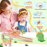 Rampe en bois dinosaure jouets 2 Pack grands jouets de dinosaure de marche pour 2 ans garçons filles dinosaure blocs cadeaux pour enfants âge 1 2 3