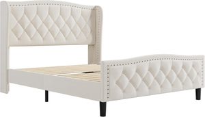 เตียงควีนไซส์เดี่ยวผ้ากำมะหยี่หัวเตียงห้องนอนทำจากไม้ตกแต่งบ้านดีไซน์แบบอิตาลีที่ทันสมัย - Product Image 4