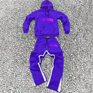 Tracksuit Manufacturer Custom Lightweight Fleece Cotton Sweatsuit <b>Tracked</b> Sweatpants Hoodie Set for Winter Eco-Friendly - Product Image 3
