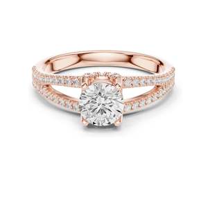 Anillo de Compromiso Solitario con Diamante de Laboratorio Redondo Brillante de 1.124 CT para Mujer, Claridad VVS-VS EF, Oro de 18K, 14K, 10K y Plata 925 - Product Image 1