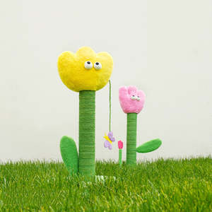 High Quality Eco-Friendly <b>Cat</b> Scratching Board Yellow and <b>Pink</b> Color <b>Cat</b> <b>Tree</b> Sisal Tulip for <b>Cats</b> to Climb - Product Image 4