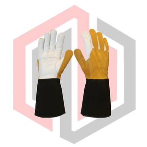 Gants de soudage TIG personnalisés de haute qualité en polyester à manches longues, poignets droits, texture lisse, anti-vibrations, résistants à la chaleur - Product Image 1