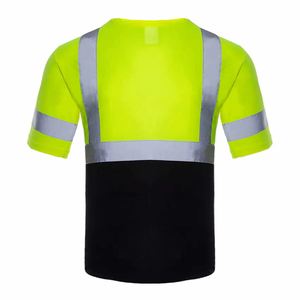 Safety T-Shirt Quick Dry Breathable <b>Material</b> High Visibility Short Sleeve <b>Reflective</b> Clothing Custom Logo - Product Image 3
