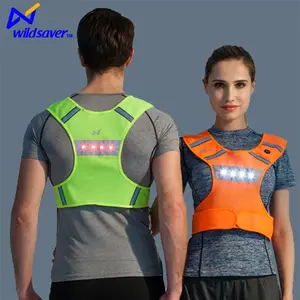 Vestuário respirável unissex com led, roupa de segurança reflexiva para ciclismo, corrida e passeio