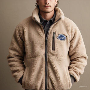 Veste Sherpa décontractée streetwear de haute qualité avec logo personnalisé nouveau design veste zippée chaude polaire veste d'hiver pour hommes - Product Image 6
